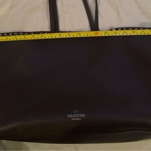 Valentino Garavani Chocolate Brown Tote Bag with Leather Finish